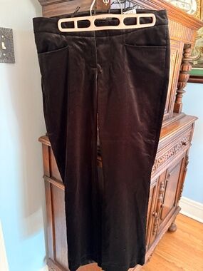 Cambio Black Velvet Velour Chic Soft Elegant Classic Heavy Pants--6